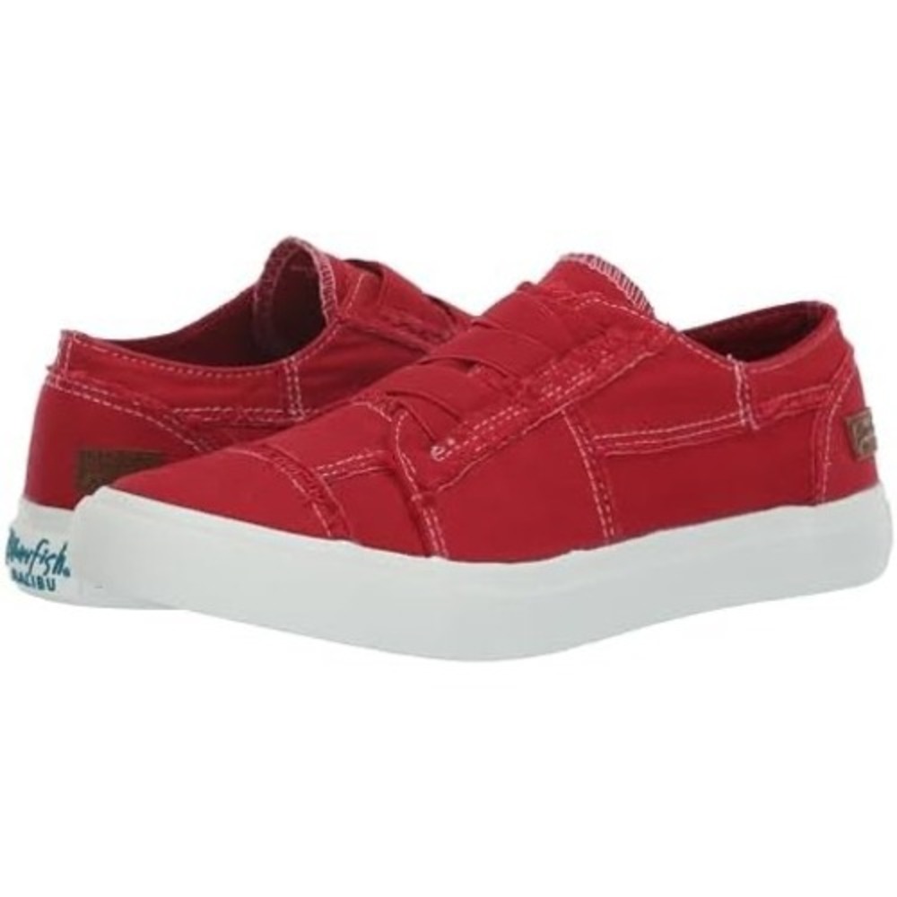 Blowfish Malibu Marley Red Salsa Canvas Slip On Sneaker Vegan Women Sz 7.5 M NEW